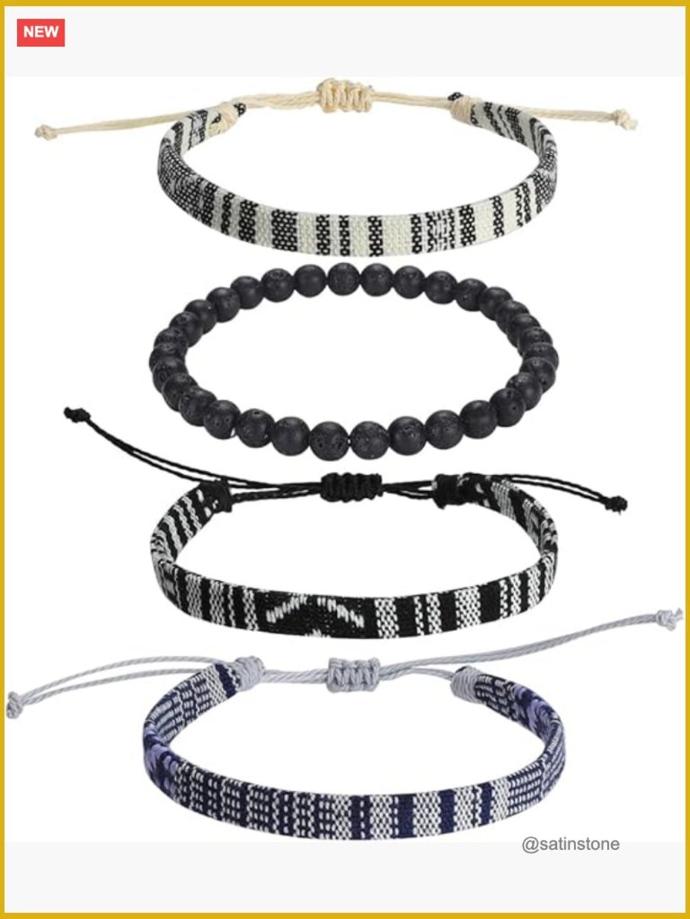 4pcs Surfer Beach Bracelet Set Adjustable Handmade Braided Boho